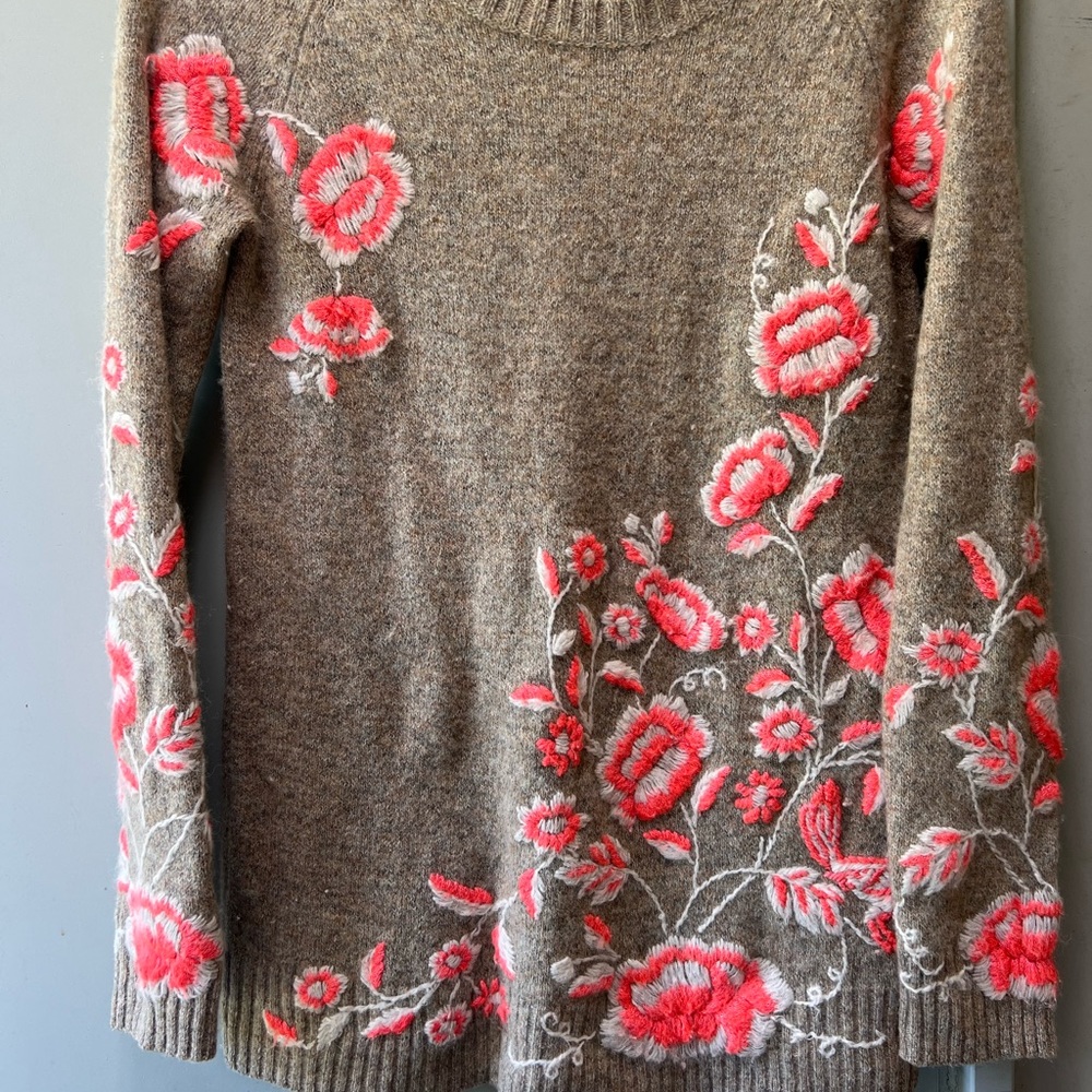 Sleeping on snow Anthropologie sweater.